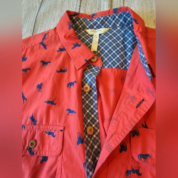 Matilda Jane with Joanna Gaines Men's •Large• High Horse Button Down Shirt Red - Picture 7 of 7